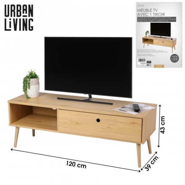 Mueble tv madera 1 cajón Osaka