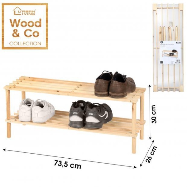 Estante zapatero 2 niveles WOOD&CO