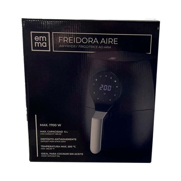 Freidora aire negra digital EMMA 5L 1700w