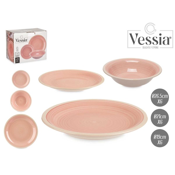 Vajilla 18 pcs – Rosa