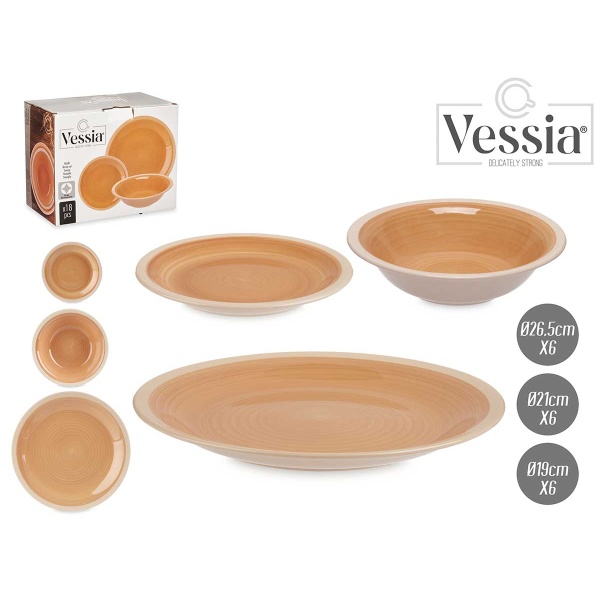 Vajilla 18 pcs – Beige