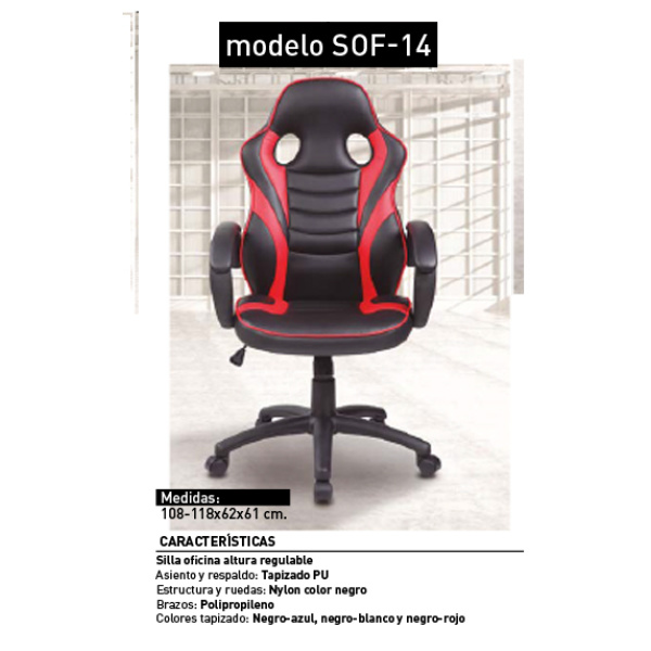 Silla Gaming Mod. Sof-14 Roja