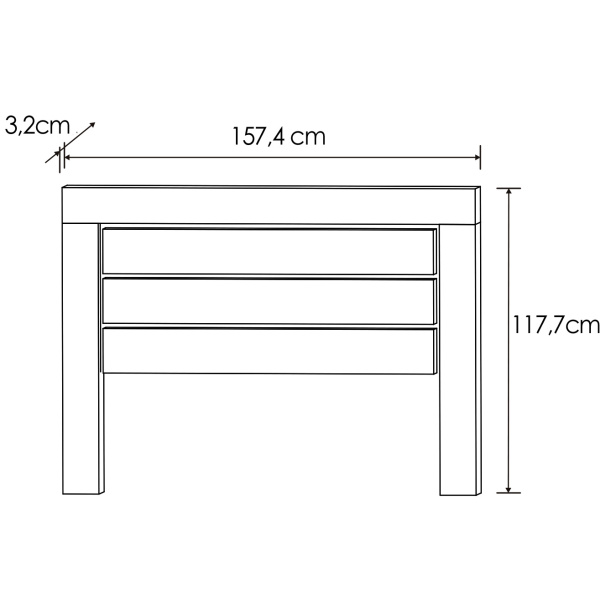 Cabecero con patas Roncal 160cm Andersen pino/Roble