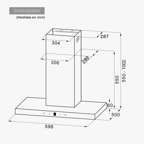 Campana de pared Inox 60cm EAS ELECTRIC