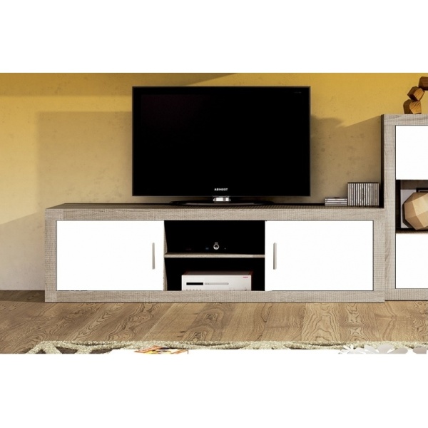 Mueble Bajo TV Lara 180cm Cambrian/Blanco