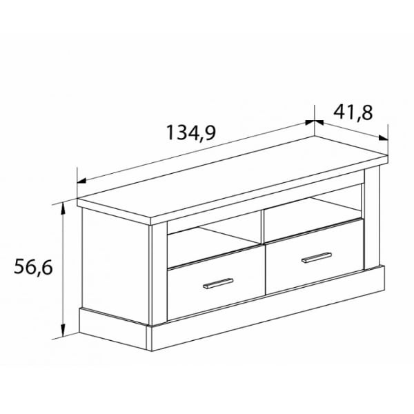 Mueble bajo TV Chellén 2 cajones Cambrian/Blanco