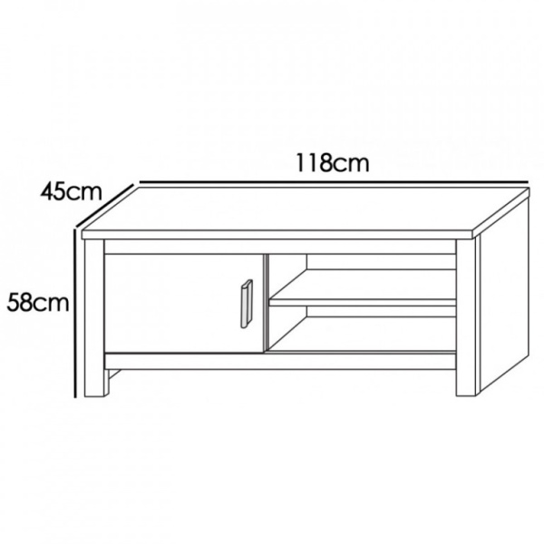 Mueble bajo TV Roncal 1 puerta Anderson/Roble