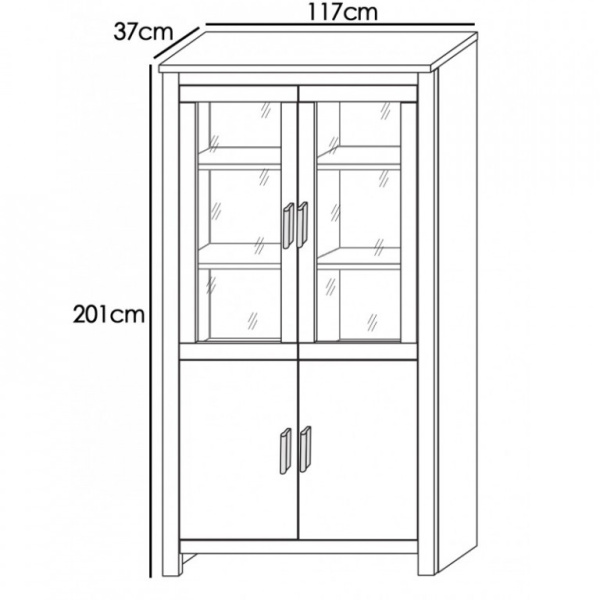 Vitrina 2 puertas cristal Roncal Andersen/Roble