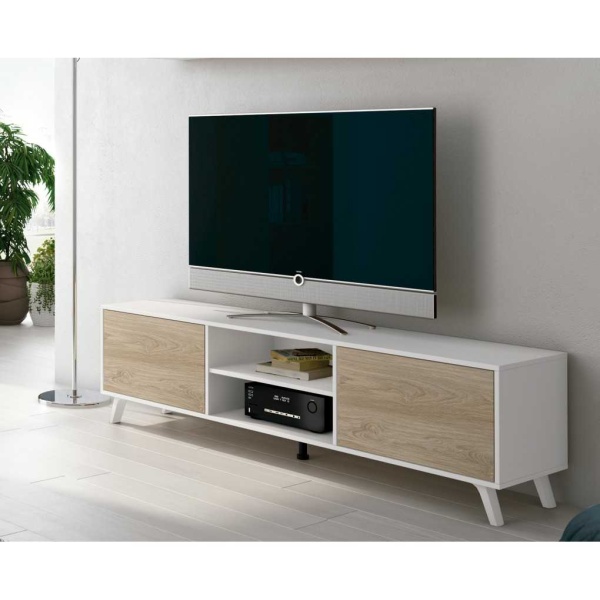 Mueble bajo TV Soto Blanco/Roble