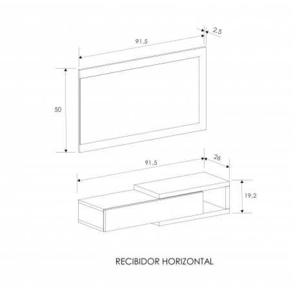 Recibidor Horizontal Mod. Aura Blanco