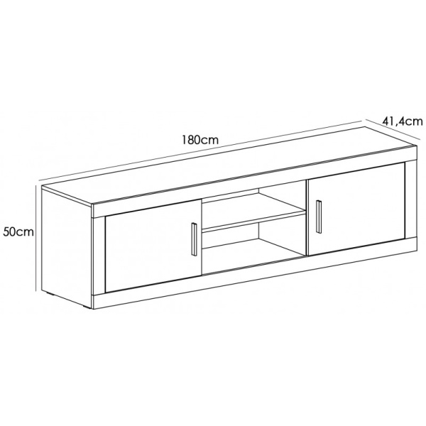 Mueble Bajo TV Lara 180cm Cambrian/Blanco