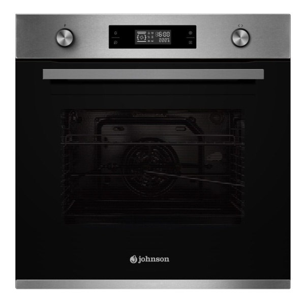 Horno 8 funciones Inox y Cristal Negro JOHNSON