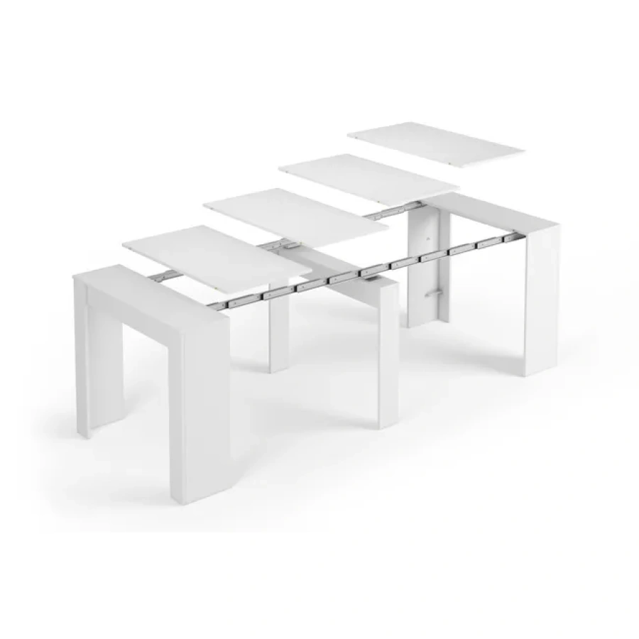 Mesa de comedor extensible Blanco brillo - Imagen 4