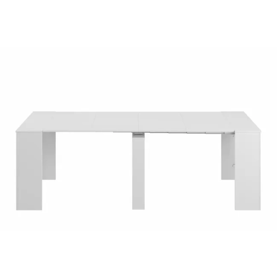 Mesa de comedor extensible Blanco brillo - Imagen 3