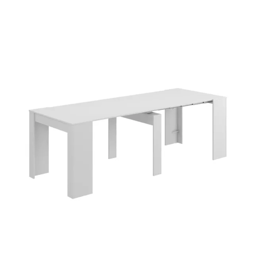 Mesa de comedor extensible Blanco brillo