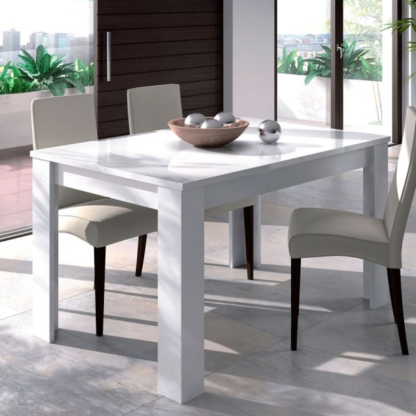 Mesa extensible Kendra 140-190cm Blanco Brillo