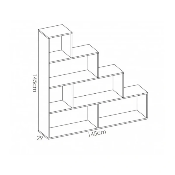 Estantería alta multifuncional en escalones Roble Canadian