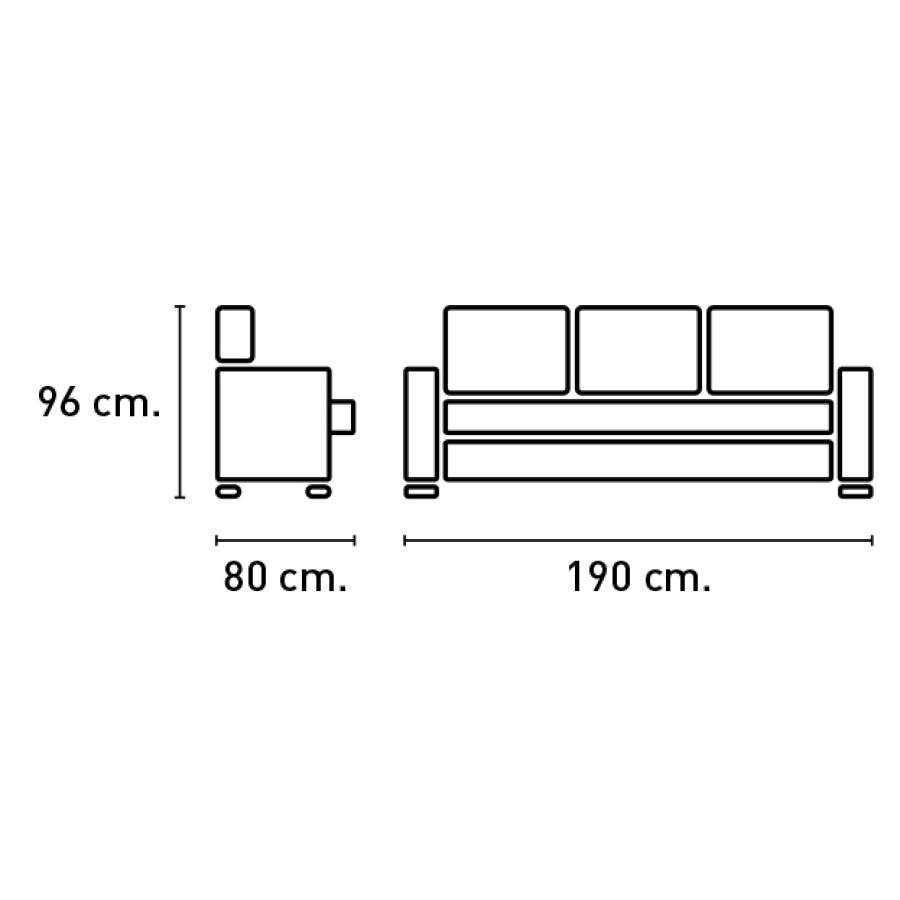 Sofá reclinable extraíble 3P Uve Beig - Imagen 3