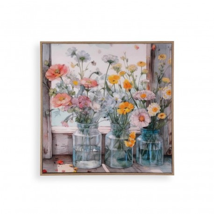 Lienzo ramos silvestres en acuarela 40x40