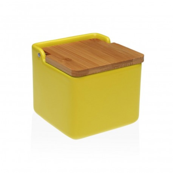 Salero tapa bambú amarillo