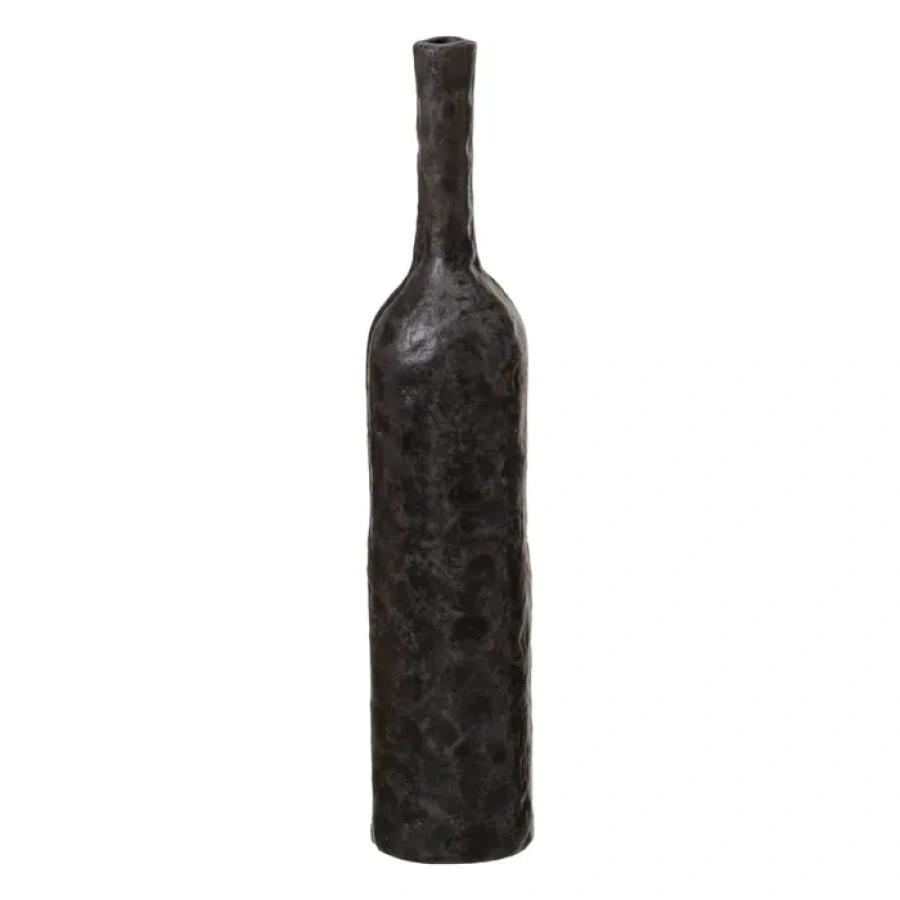 Jarrón botella gris aluminio