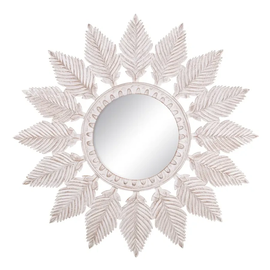 Espejo blanco rozado DM decoración 90